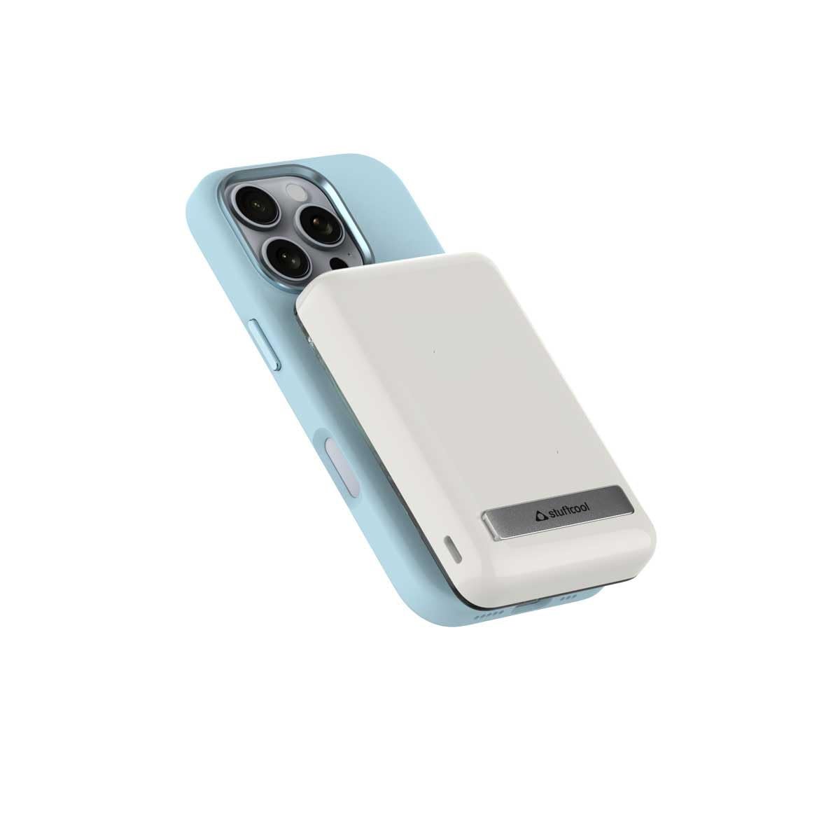 Stuffcool Lucid Plus 15W, 10000mAh Magnetic Wireless Powerbank with Stand for AirPods Pro, iPhone 12/13/14/15/16/17/18, Flagship Android and 20W Fast Wired Charging